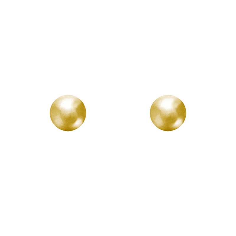 Boucles d'Oreilles Clou Plaqué Or Perles 6mm