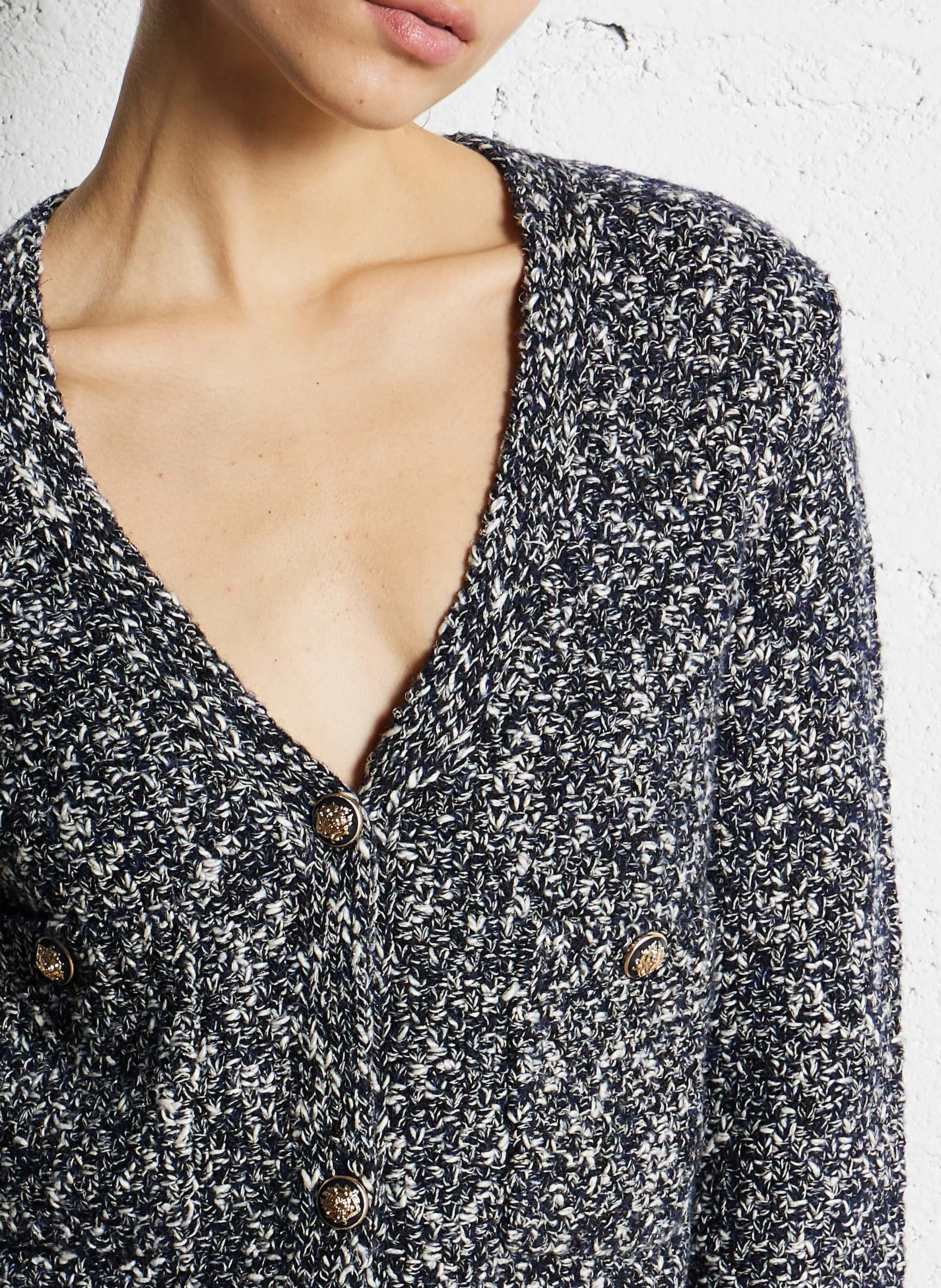 CLEA - Gilet droit col V | Bleu