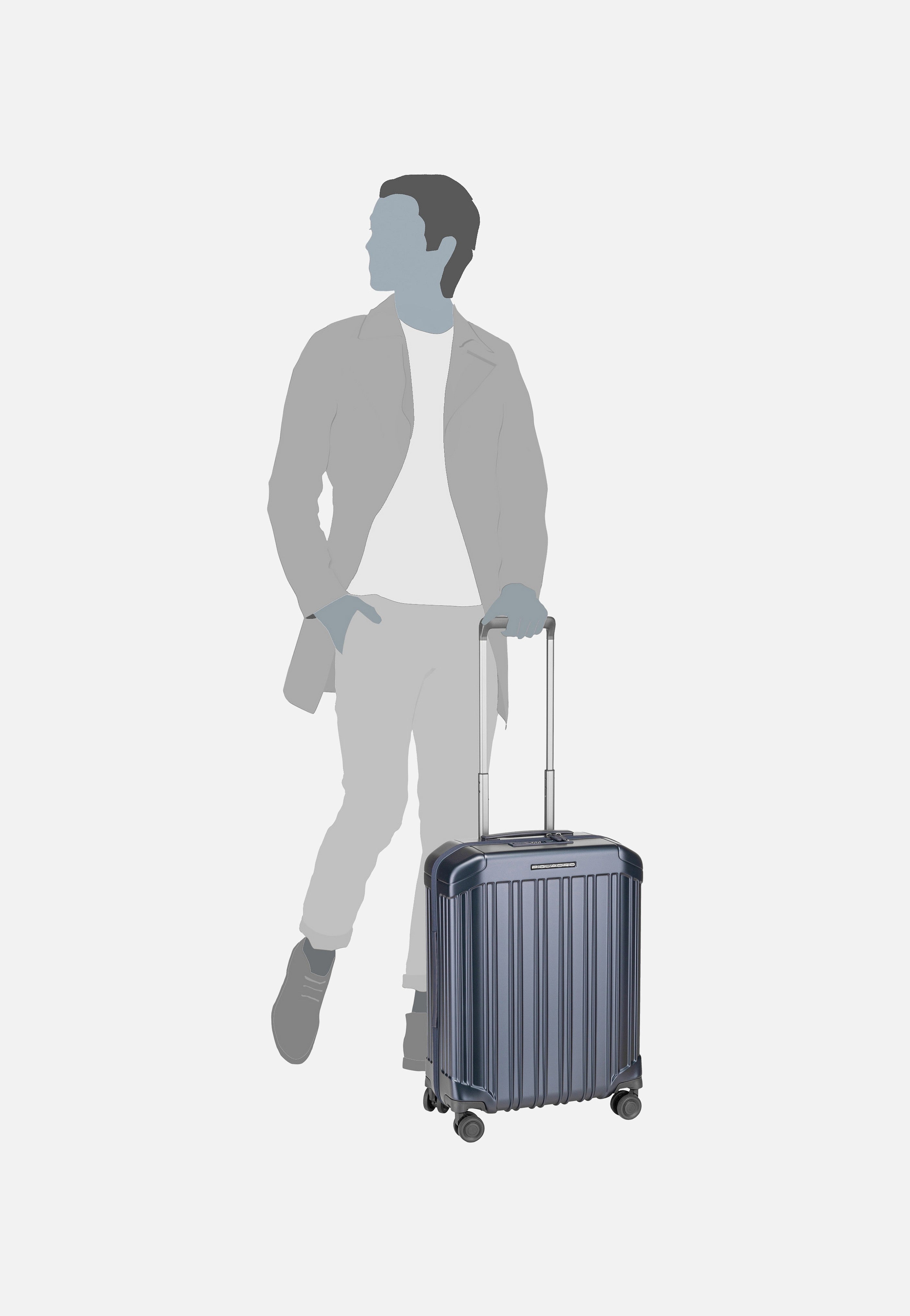 PQ Light Slim Cabin Spinner 4425 Blu Opaco - Koffer