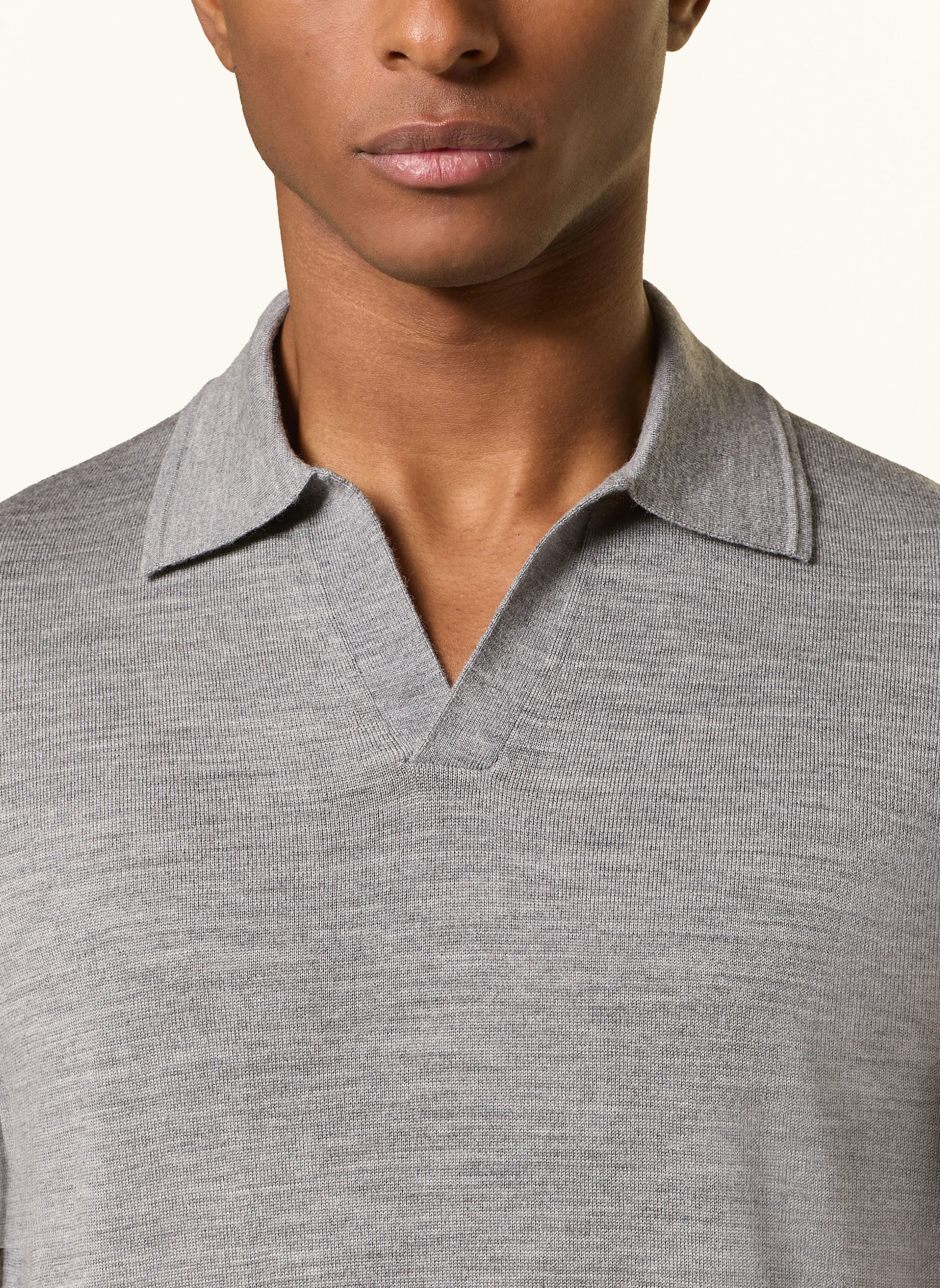REISS Strick-Poloshirt aus Merinowolle