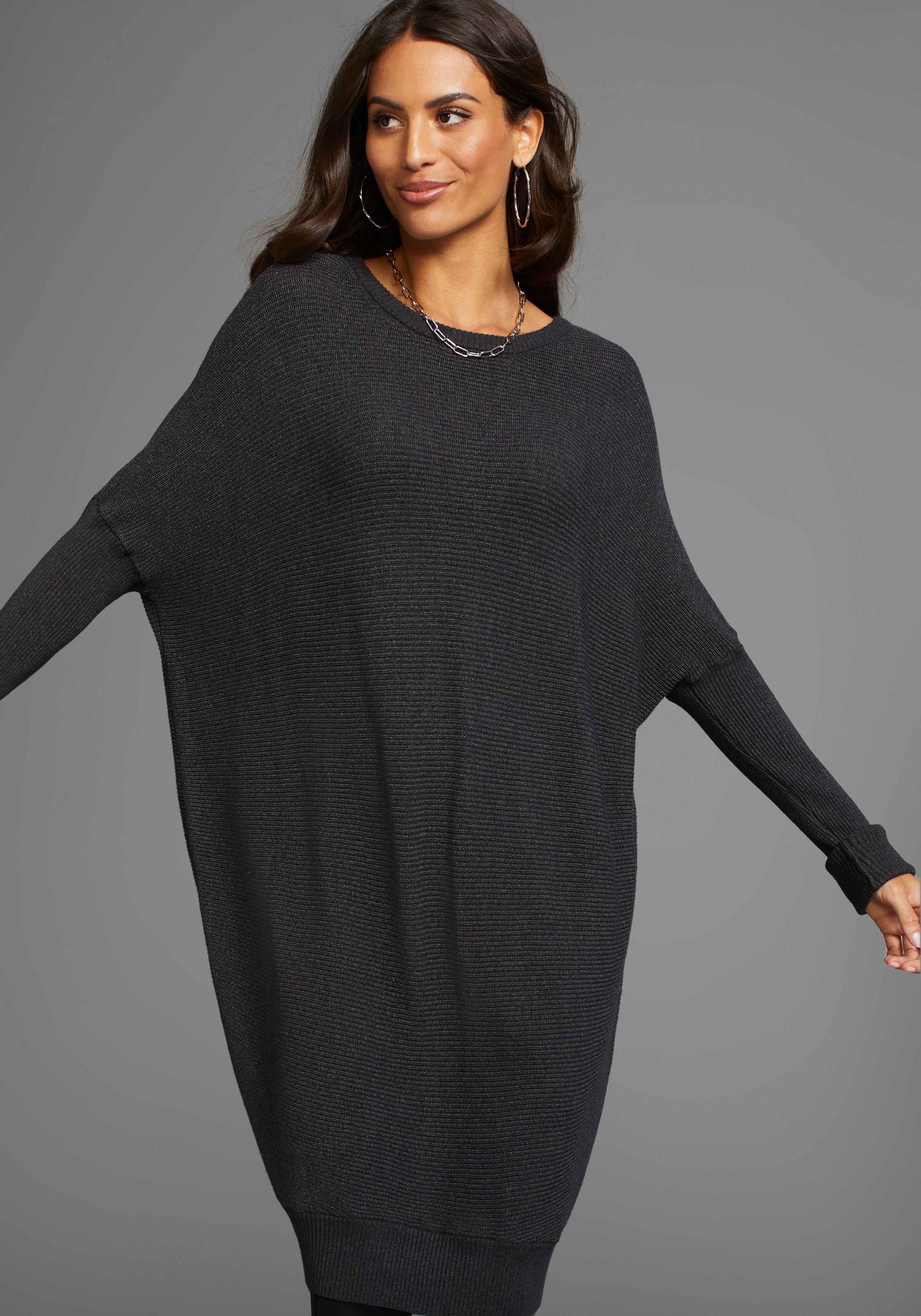 Laura Scott Longpullover , in oversized Form mit Rippstruktur