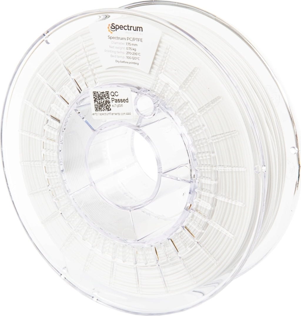 Spectrum  PC/PTFE Natural, 1,75 mm / 750 g    Abriebfestes Filament für industrielle Anwendungen