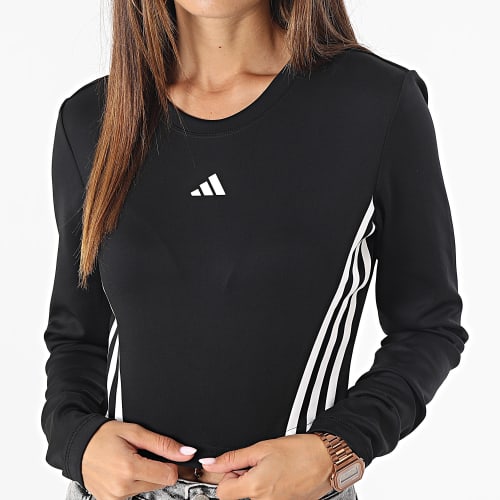 Tee Shirt Manches Longues Crop Femme IL6972 Noir