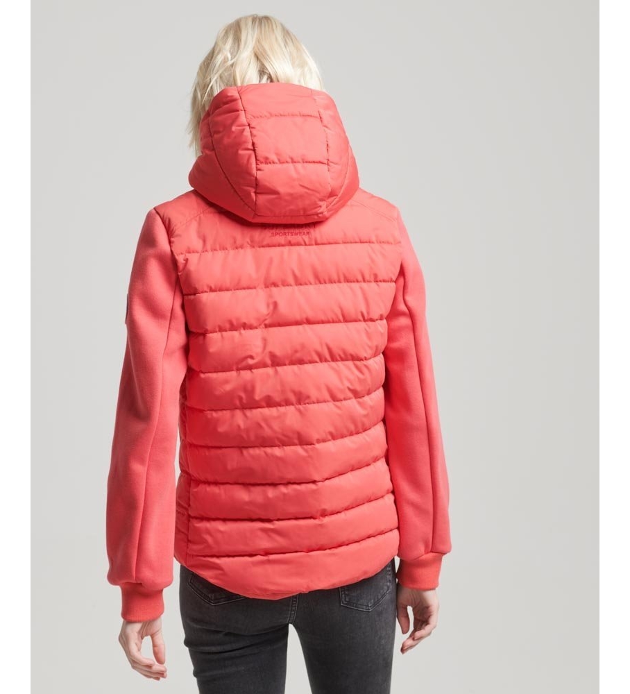 Jaqueta híbrida acolchoada rosa da Superdry