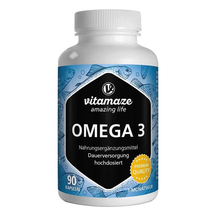 Omega-3 1000 mg EPA 400 / DHA 300 hochdosiert Kapseln , 90 St