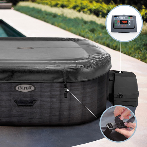 Jacuzzi inflável Intex Greystone Deluxe para 6 pessoas, 195x195 cm