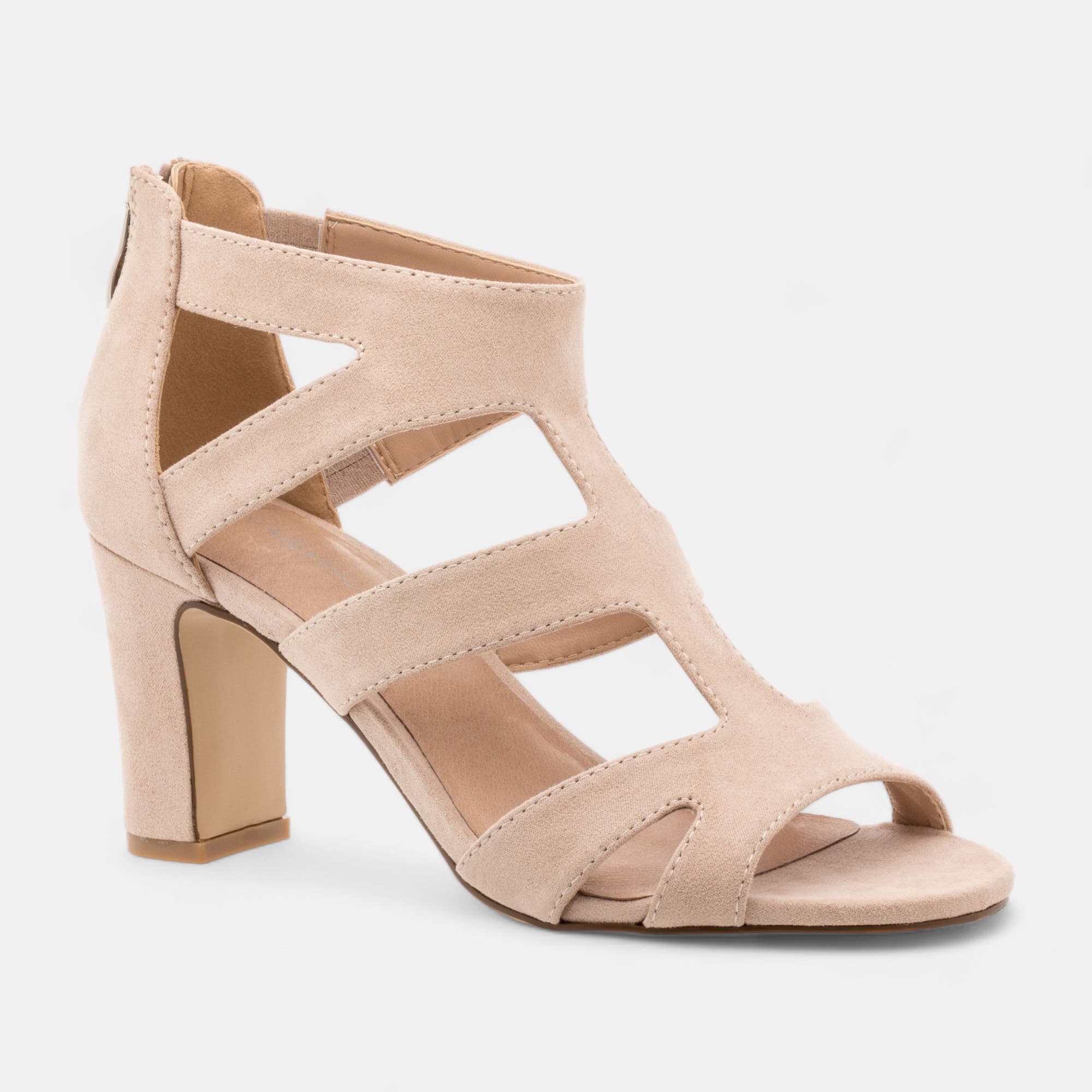 Nu-pieds à talon Femme beige