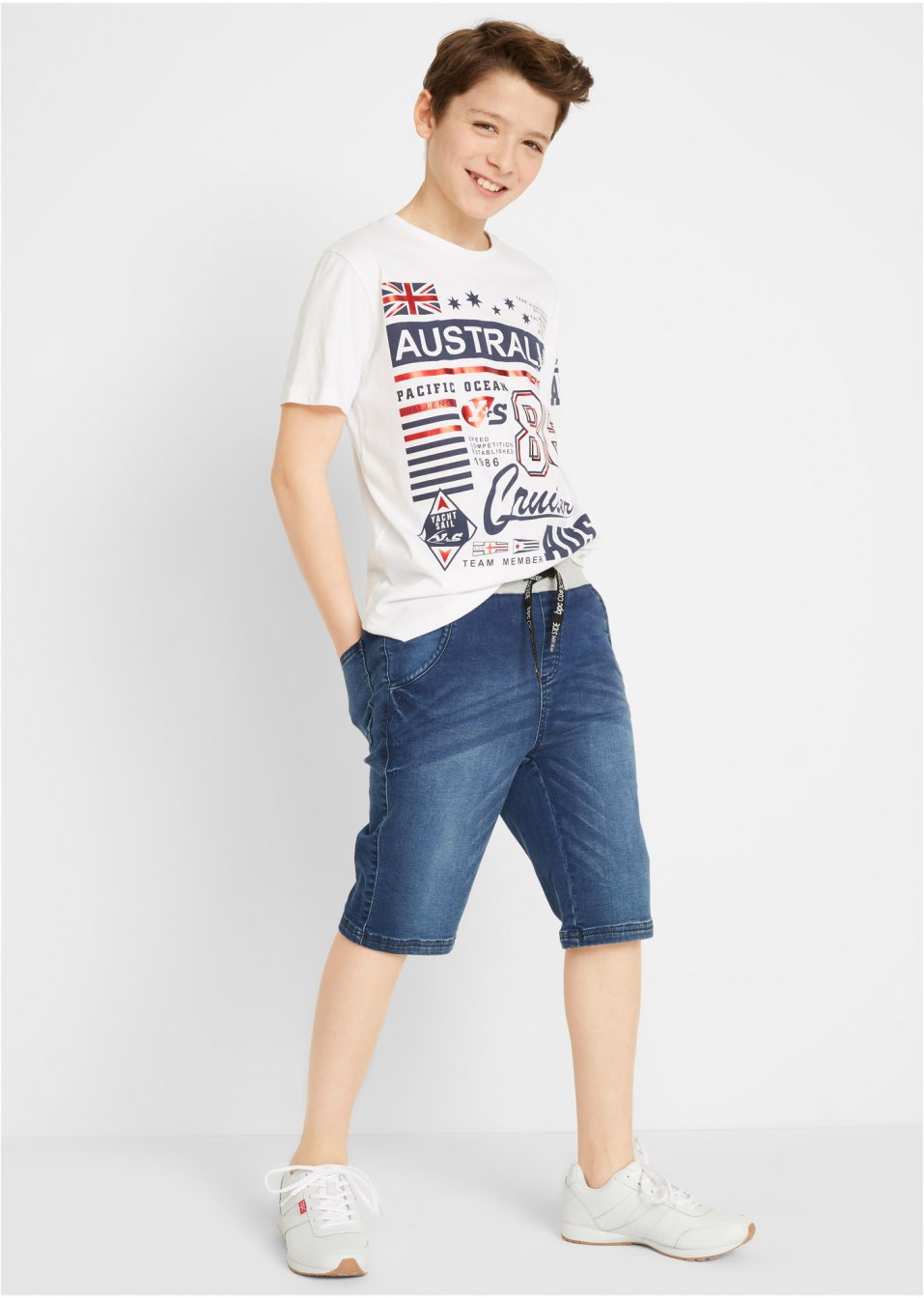 Bermuda garçon en jean-sweat