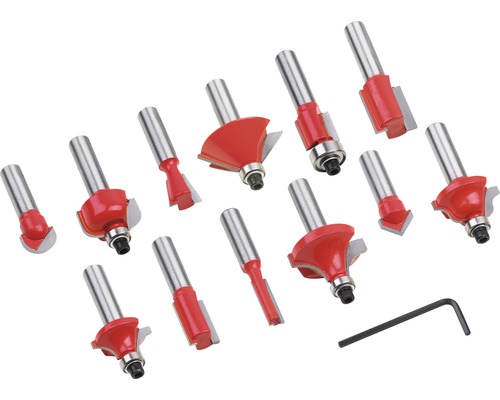 Freesset voor bovenfrees, merk Meister, 12-delig, 8 mm