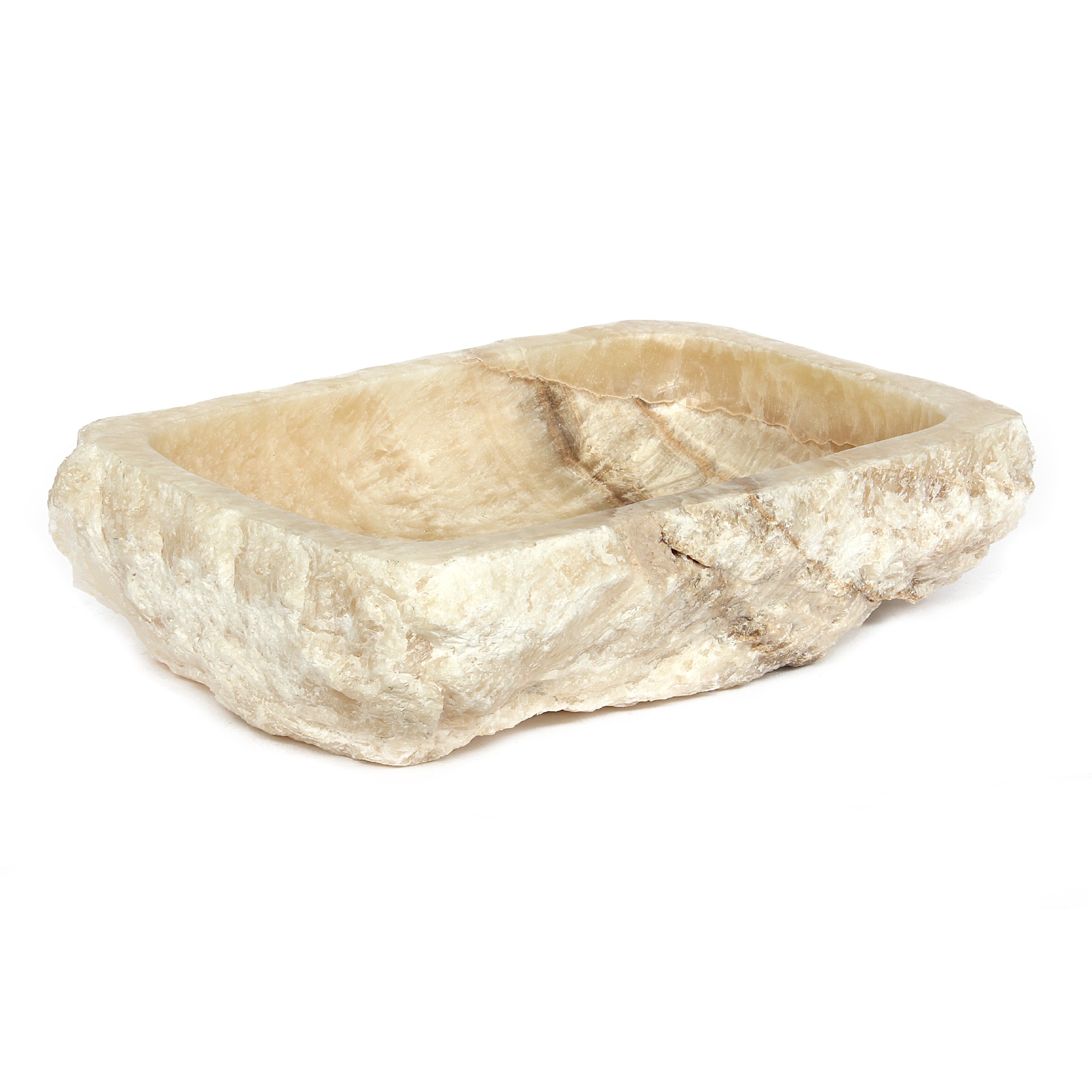 Onyxwaschbecken, stark variierend, min. T 40 cm, B 60 cm, H 15 cm von fischer's lagerhaus