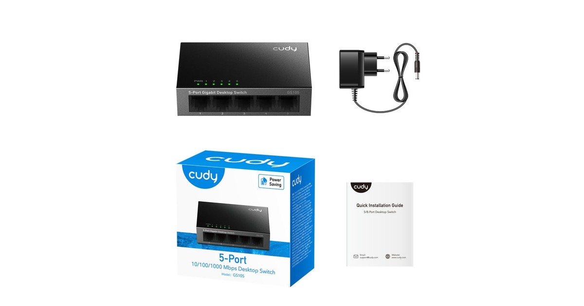 Cudy5-Port Gigabit Desktop Metal Switch  (Zwart)