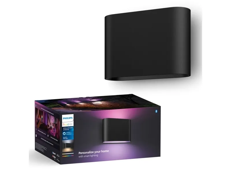 Philips Hue White and Color Ambiance Dymera - Væglampe - LED x 2 - total: 20.4 W - 16 millioner farver - 2000-6500 K - sort