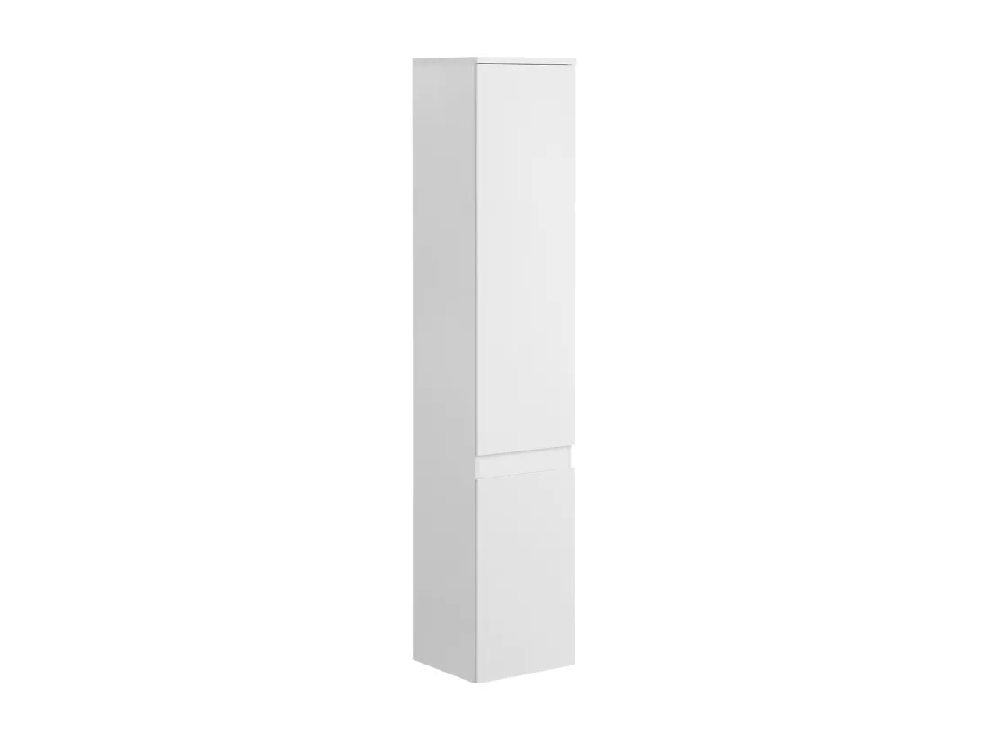 Meuble colonne rangement salle de bain 2 placards 3 étagères style contemporain blanc