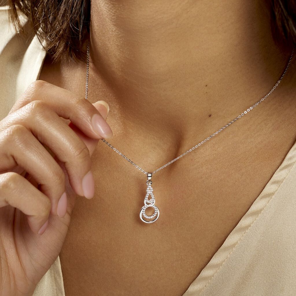 Collier Greta Argent Blanc