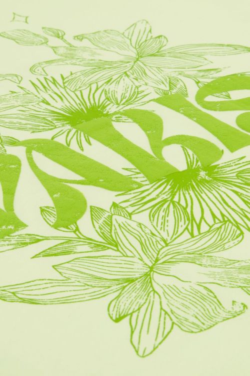 Groen T-shirt Paris met bloemen