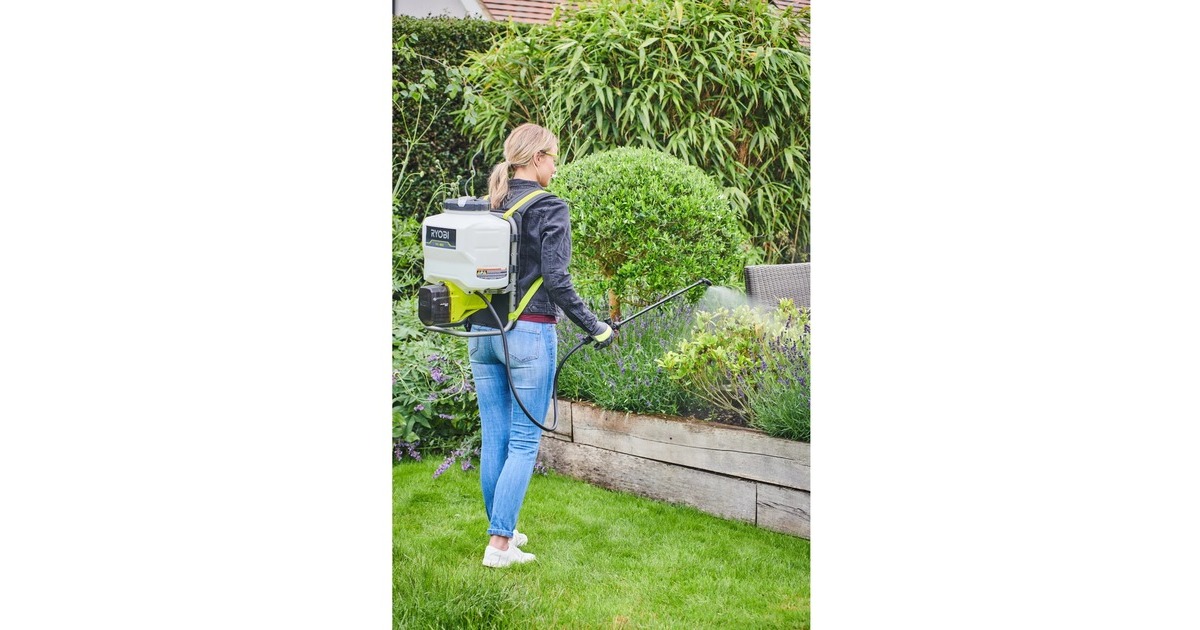RyobiONE+ Rugzak Sproeier drukspuit  (Groen/zwart)