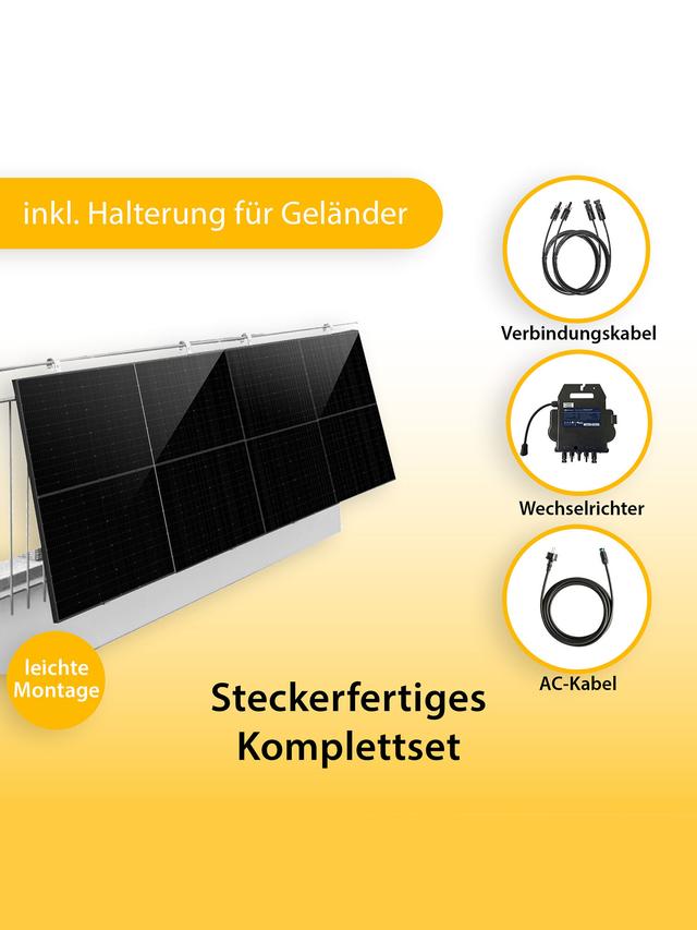 Balkonkraftwerk inkl. Speicher, 830 W/800 W
