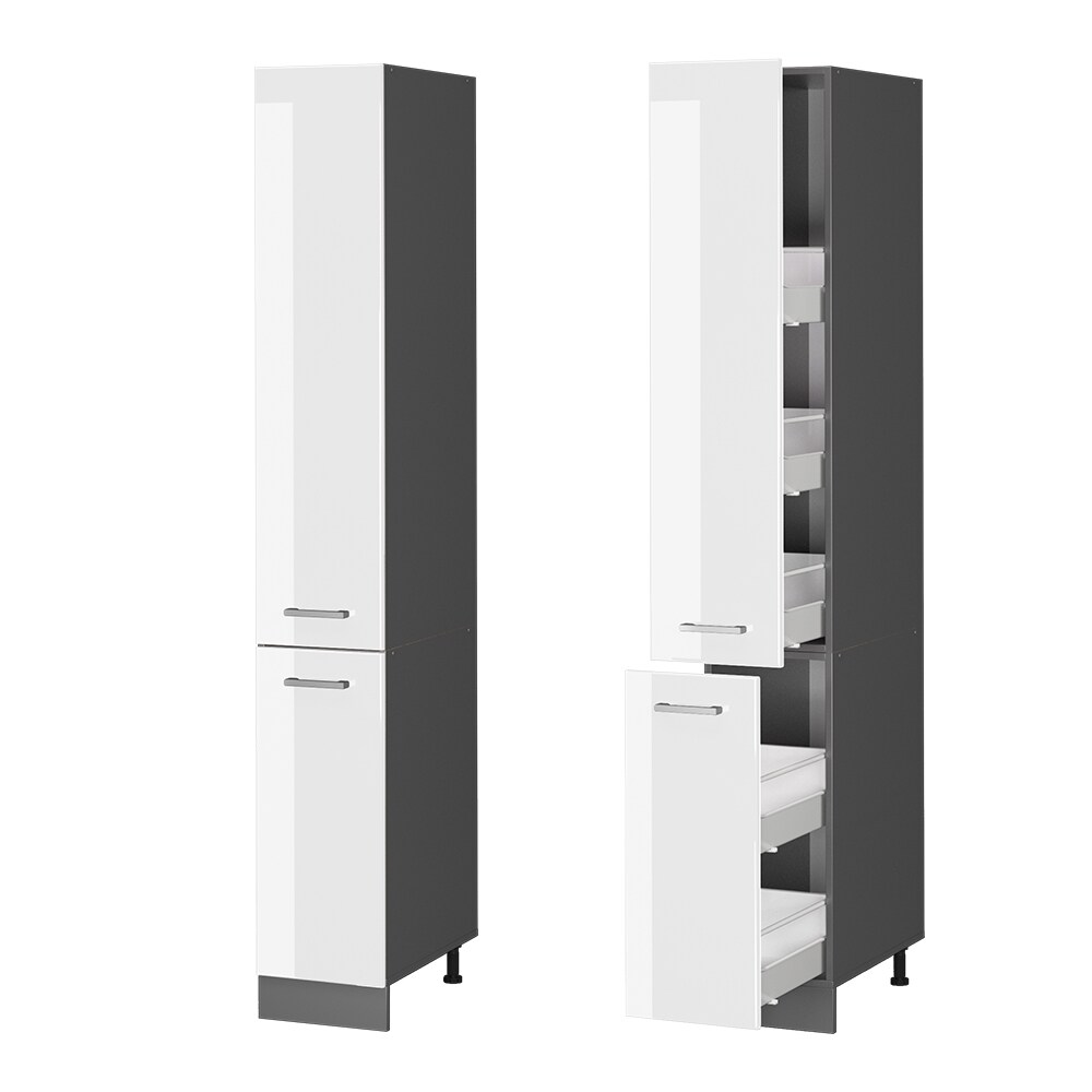 Vicco Apothekerhochschrank Küchenschrank Küchenzeile R-Line 30 cm Anthrazit Weiß