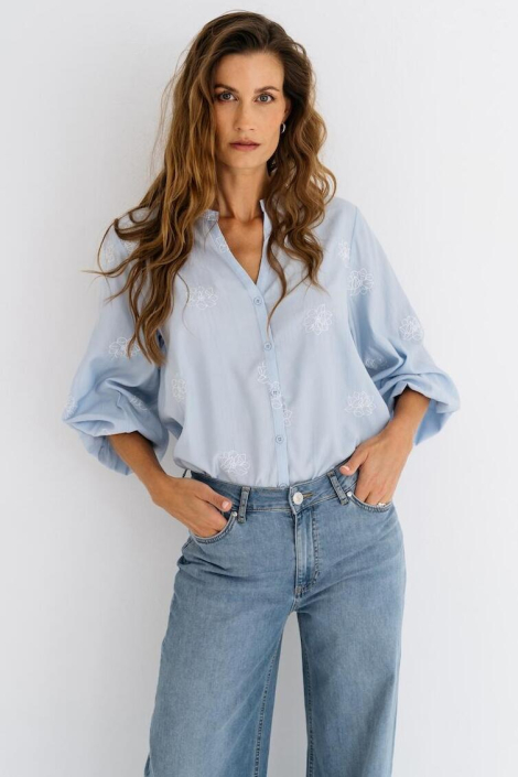 Maicazz blauwe dames blouse