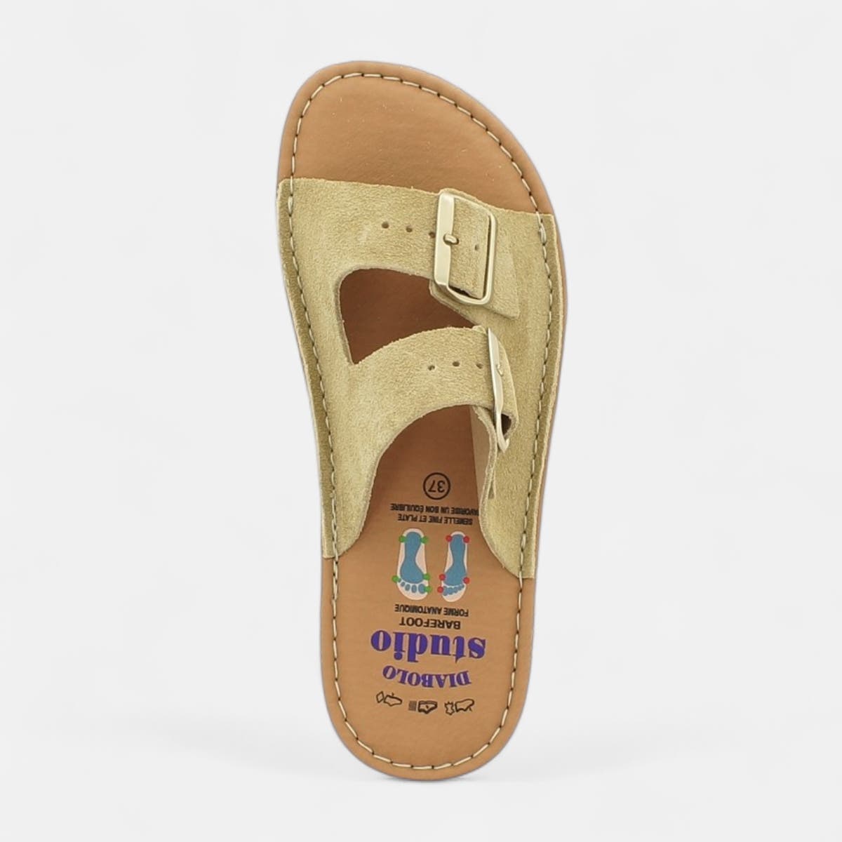Mules Femme en cuir beige