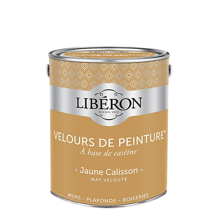 Peinture murs, plafonds et boiseries Velours de peinture jaune calisson Libéron 2,5L