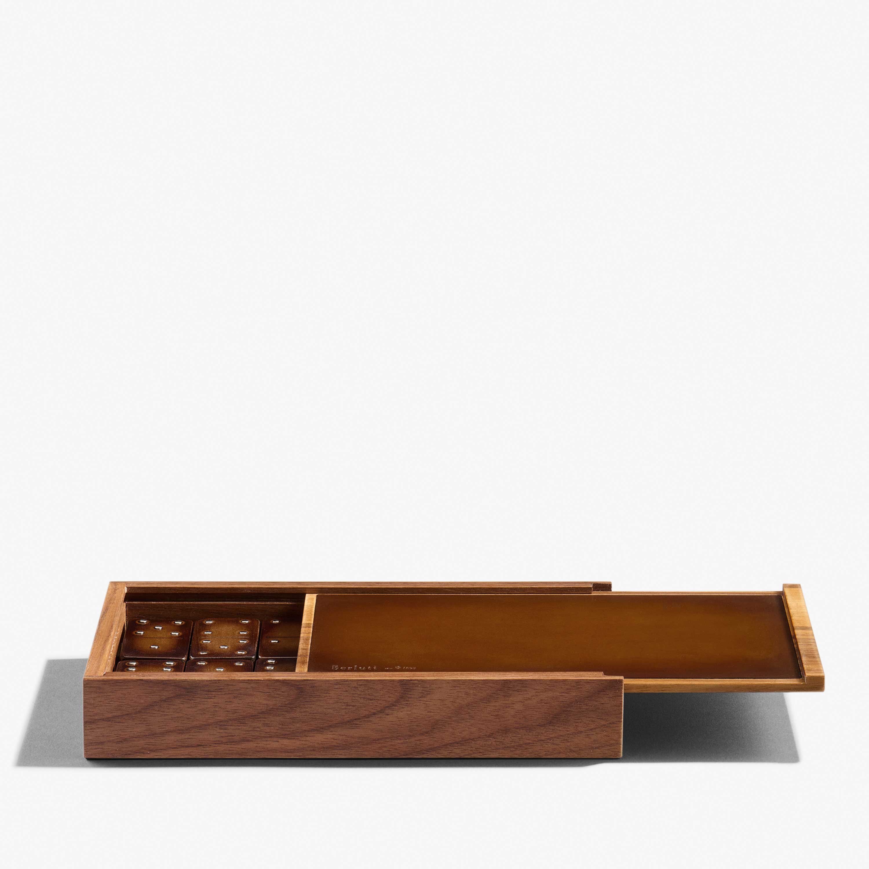 Jeu De Dominos En Bois Et Cuir