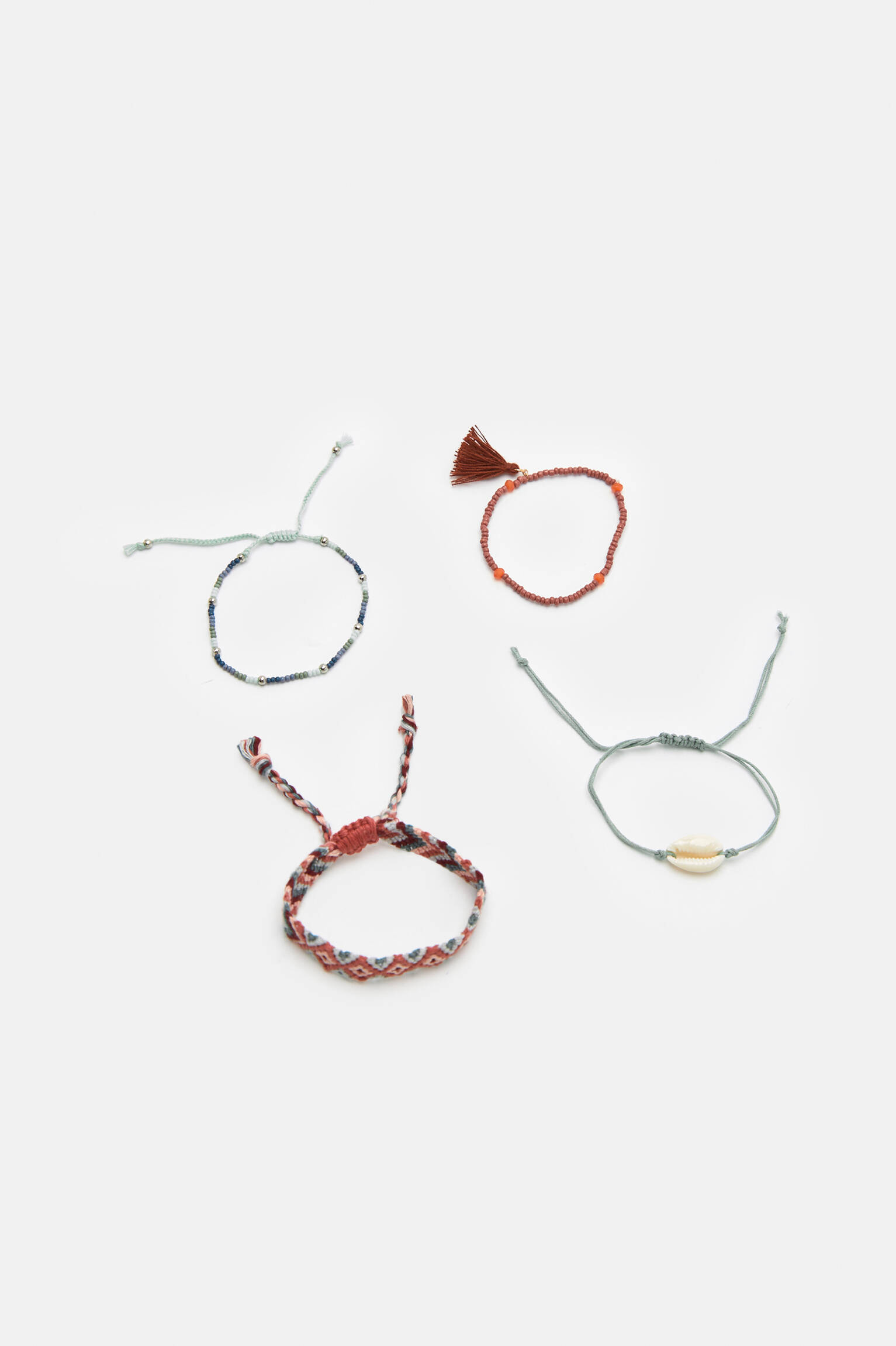 PACOTE COM 4 PULSEIRAS DE LINHA - ROSA DE LA