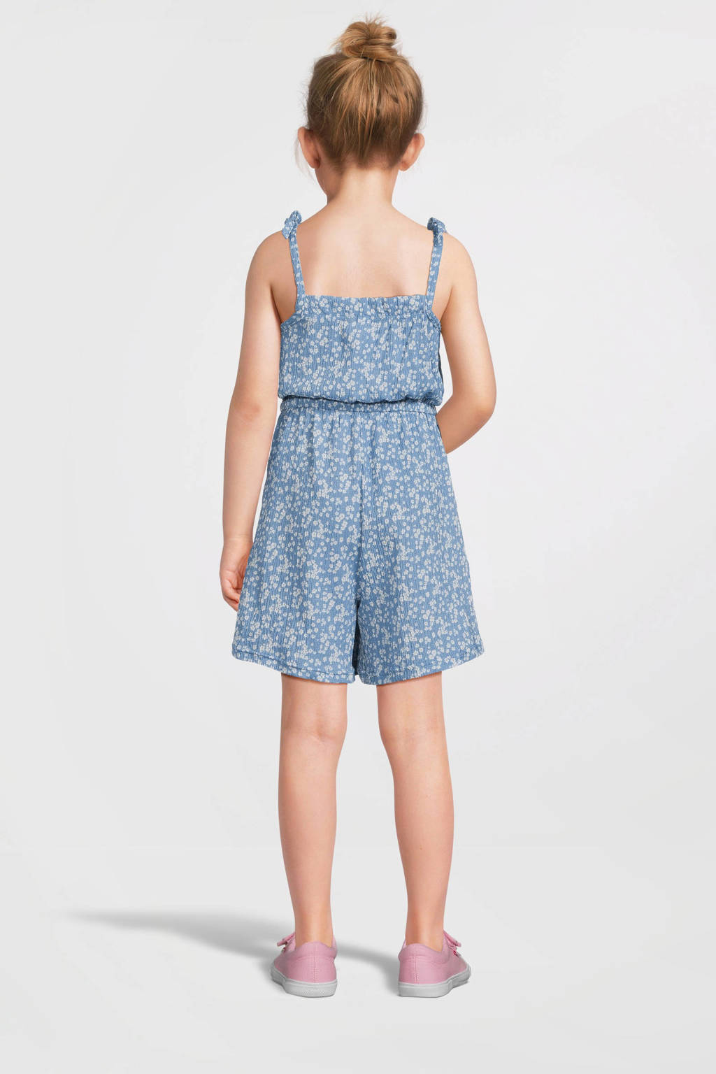 VERO MODA GIRL playsuit VMHAYA met all over print blauw/wit