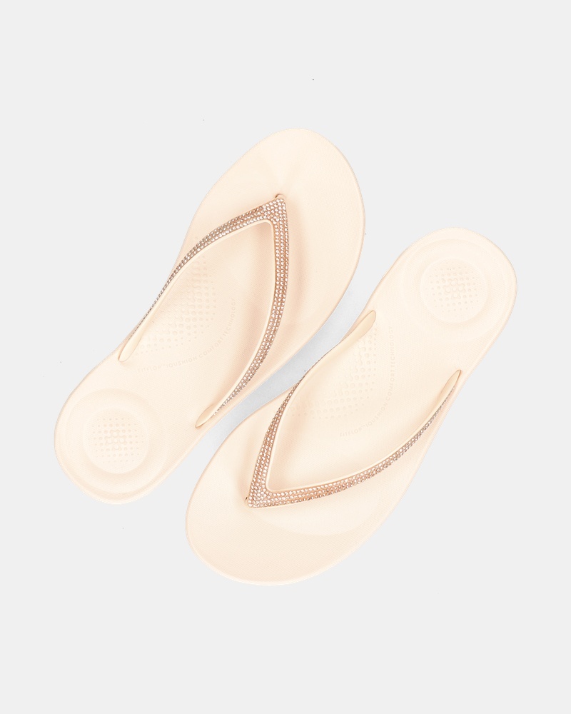 Fitflop Iqushion Sparkle Slippers  - beige