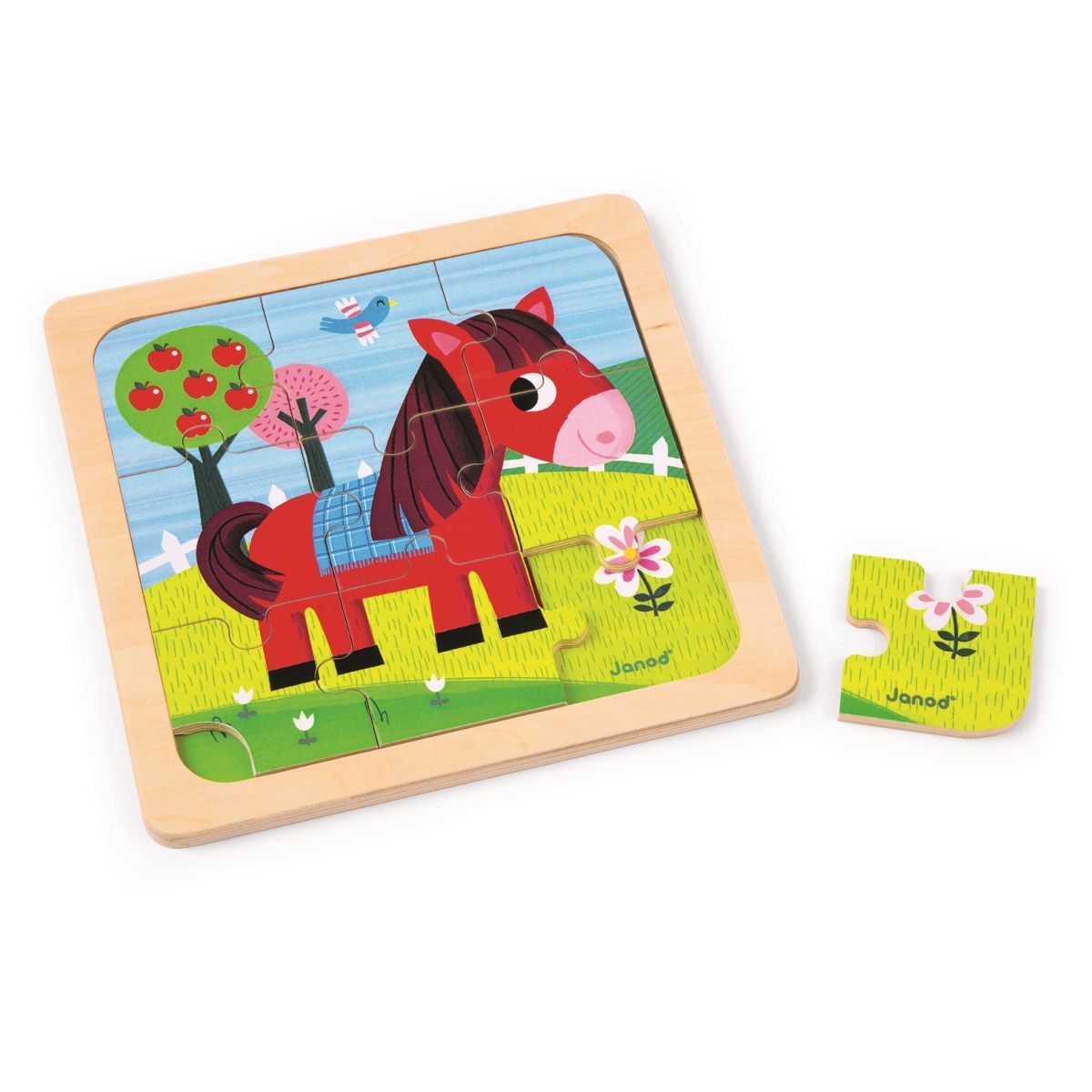 Puzzle 9 pièces en bois cheval tornado