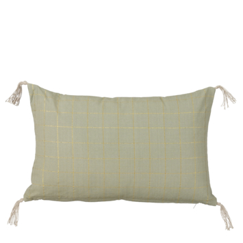 Sierkussen ruit licht groen - l55xb35xh10cm