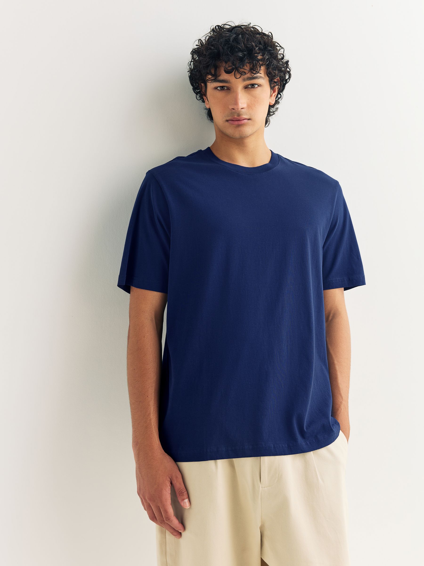 Blauw - Normale Pasvorm - Essential katoenen T-shirts verpakking van 6