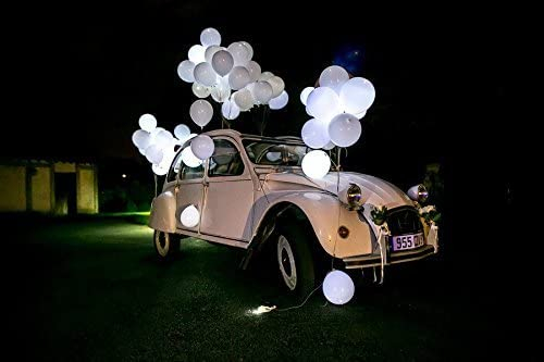 (20er Set) Wasserdichte Mini LED Ballon Lichter Lampion / Laternen Beleuchtung (Batteriebetrieben LR41) - Kaltweiss