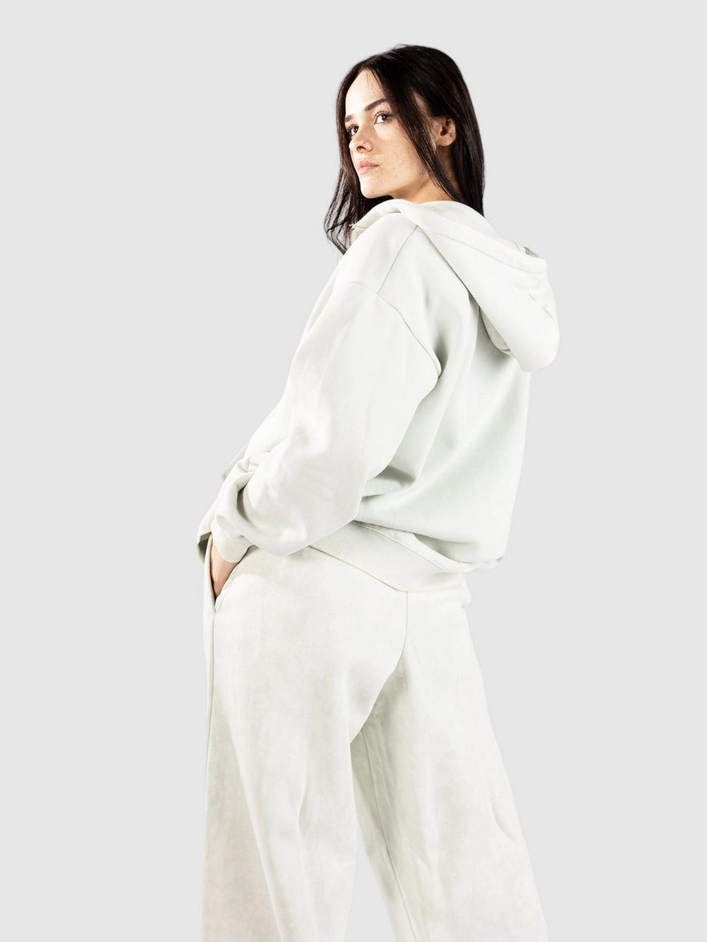 Ninth Hall Meena Full Zip Hoodie aqua mineral wash