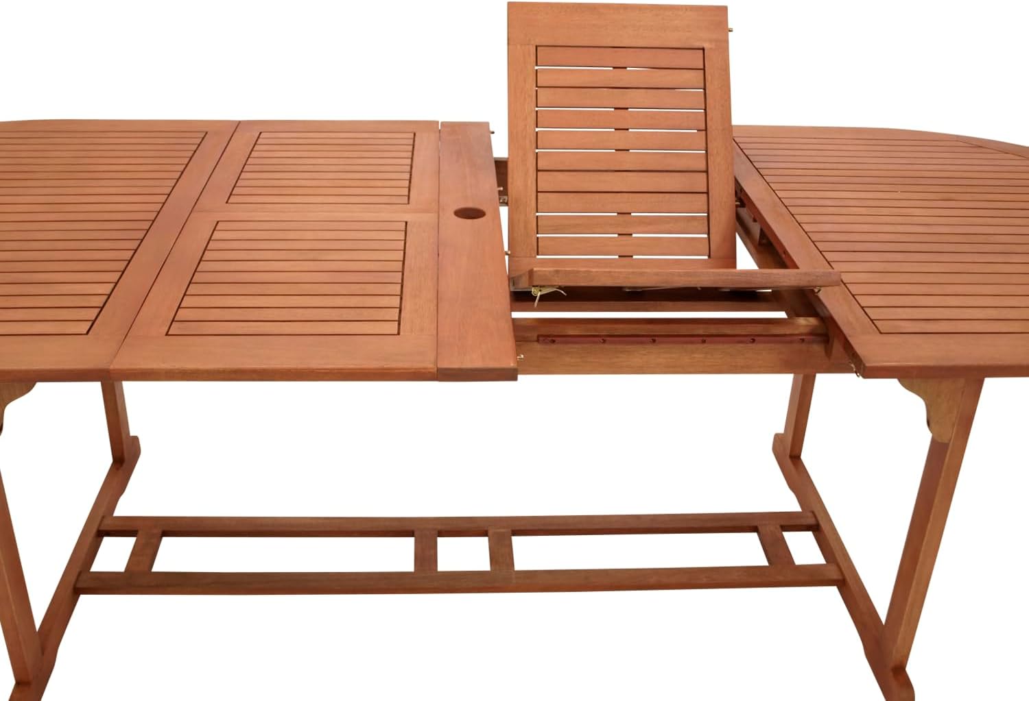 DEGAMO XXL Doppel Ausziehtisch LAGO 180/260x100cm, Eukalyptus braun geölt, FSC®-Zertifiziert, Outdoor