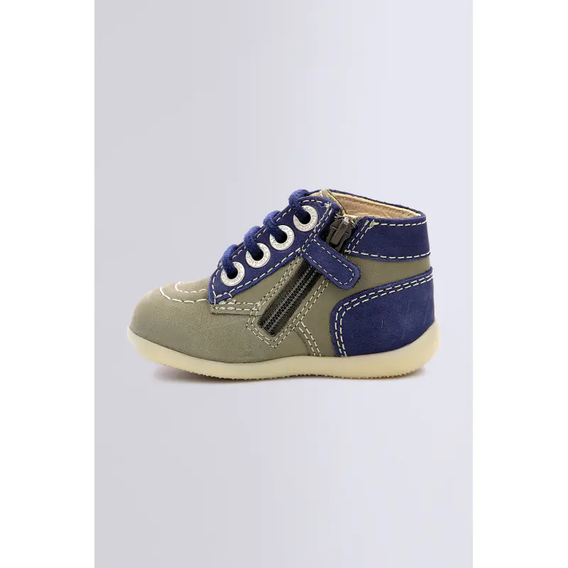 BONZIP KAKI BLEU BOTTILLONS Cuir Mixte