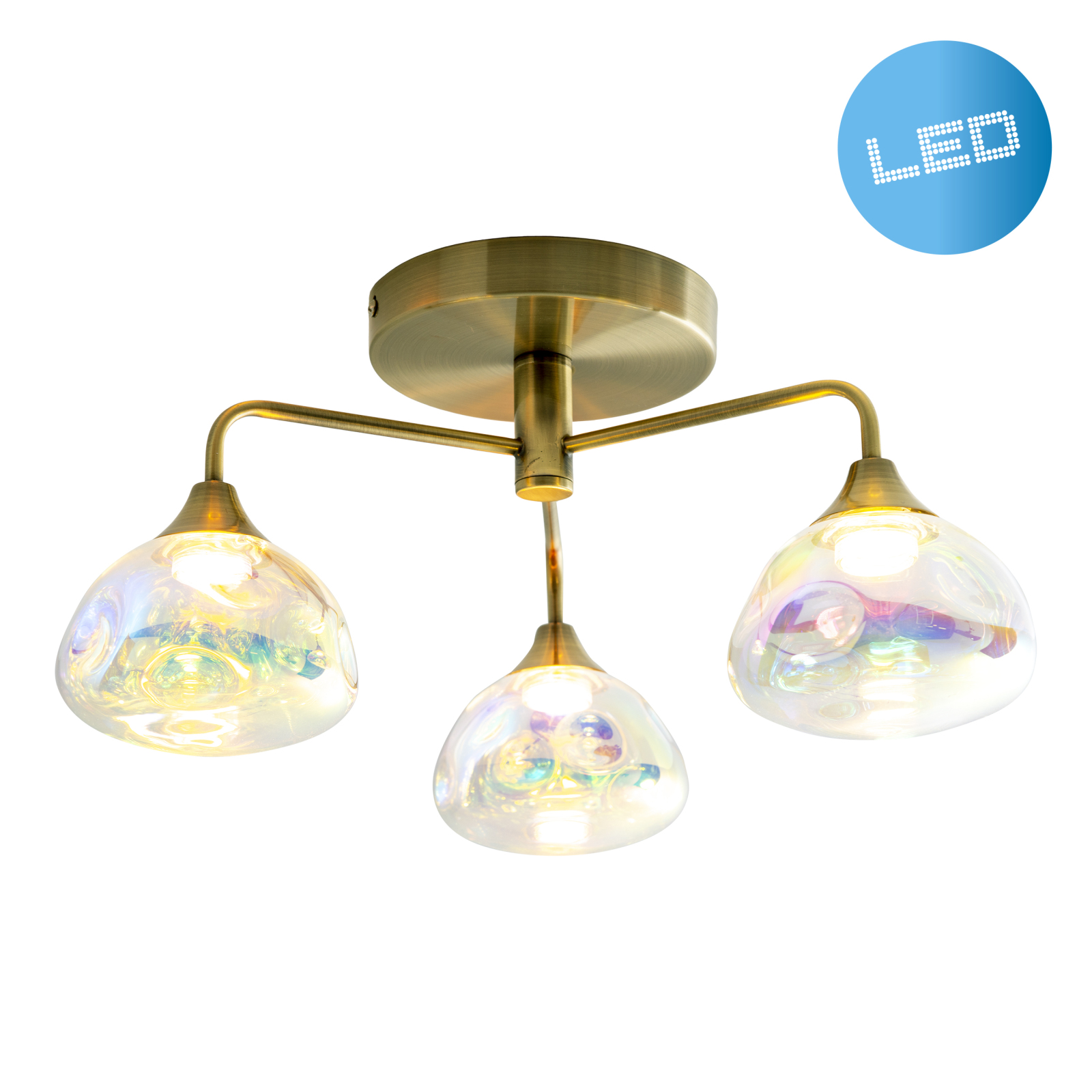 LED Deckenleuchte VARNA - Messing - 3-flammig