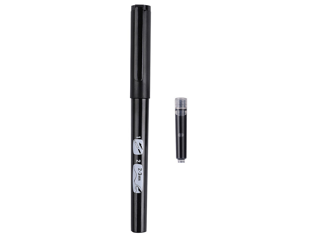CANETA PONTA FINA AUCHAN 0.7MM PRETA  RECARGA