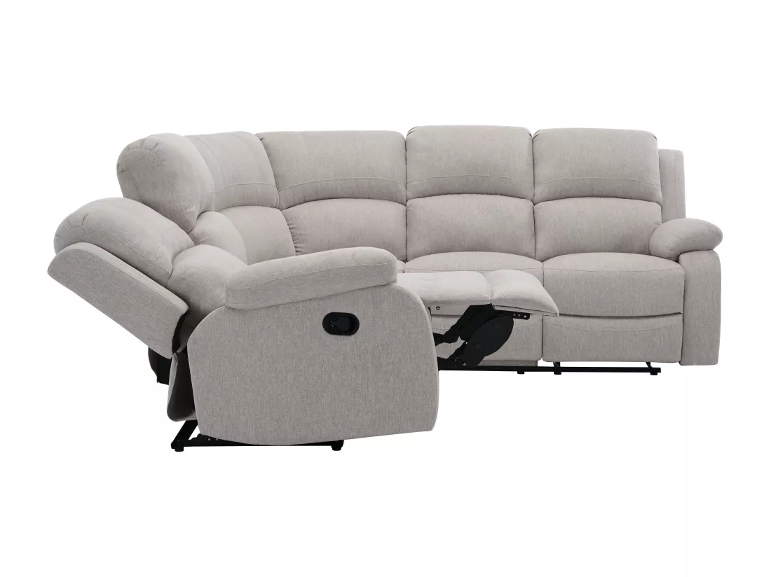 Canapé d'angle relax en tissu chiné beige RIETI