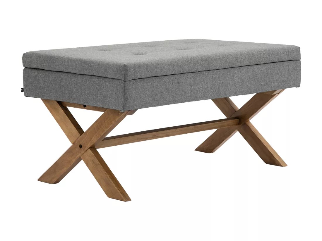Banquette - Tissu & Bois - Gris - Namaro