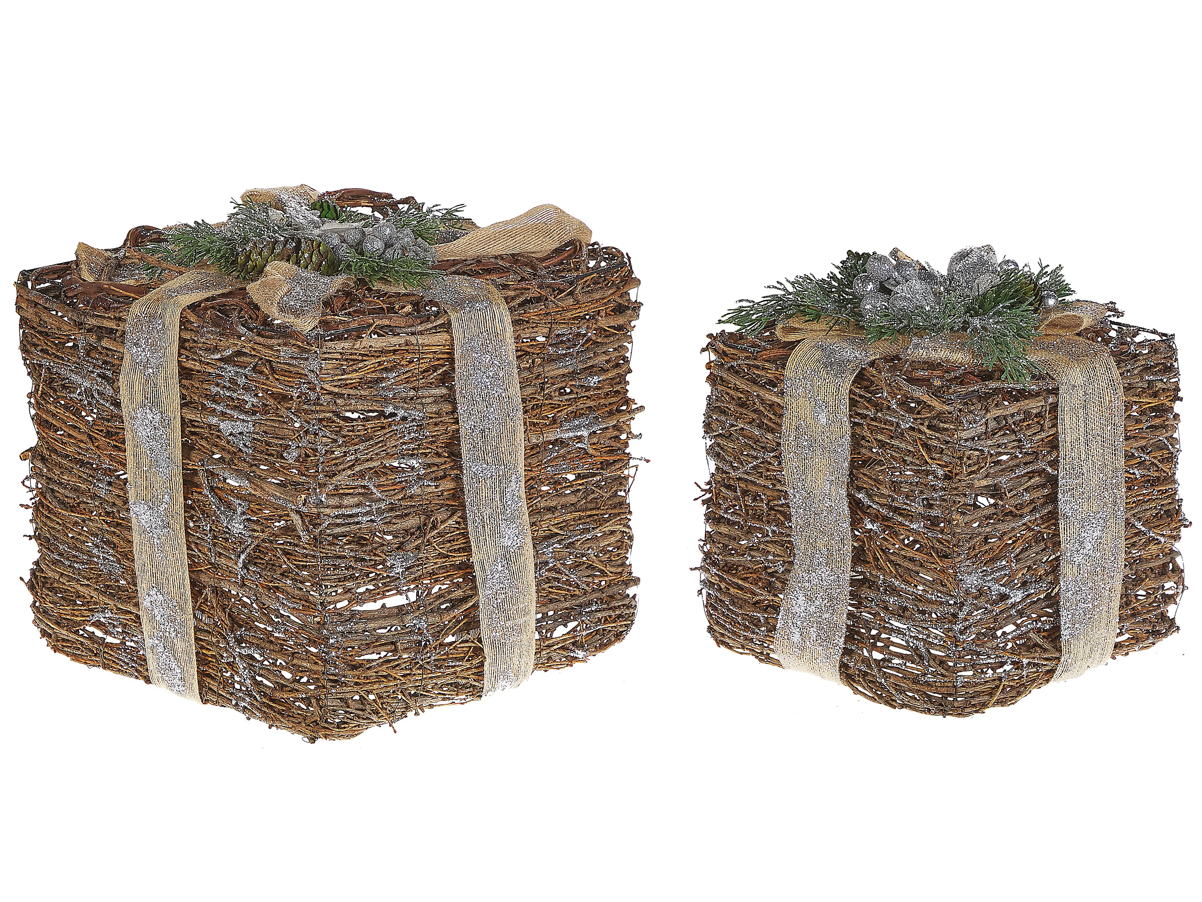 Set van 2 kerstdecoraties INARI Kerstcadeaus 28/21 cm Zilver