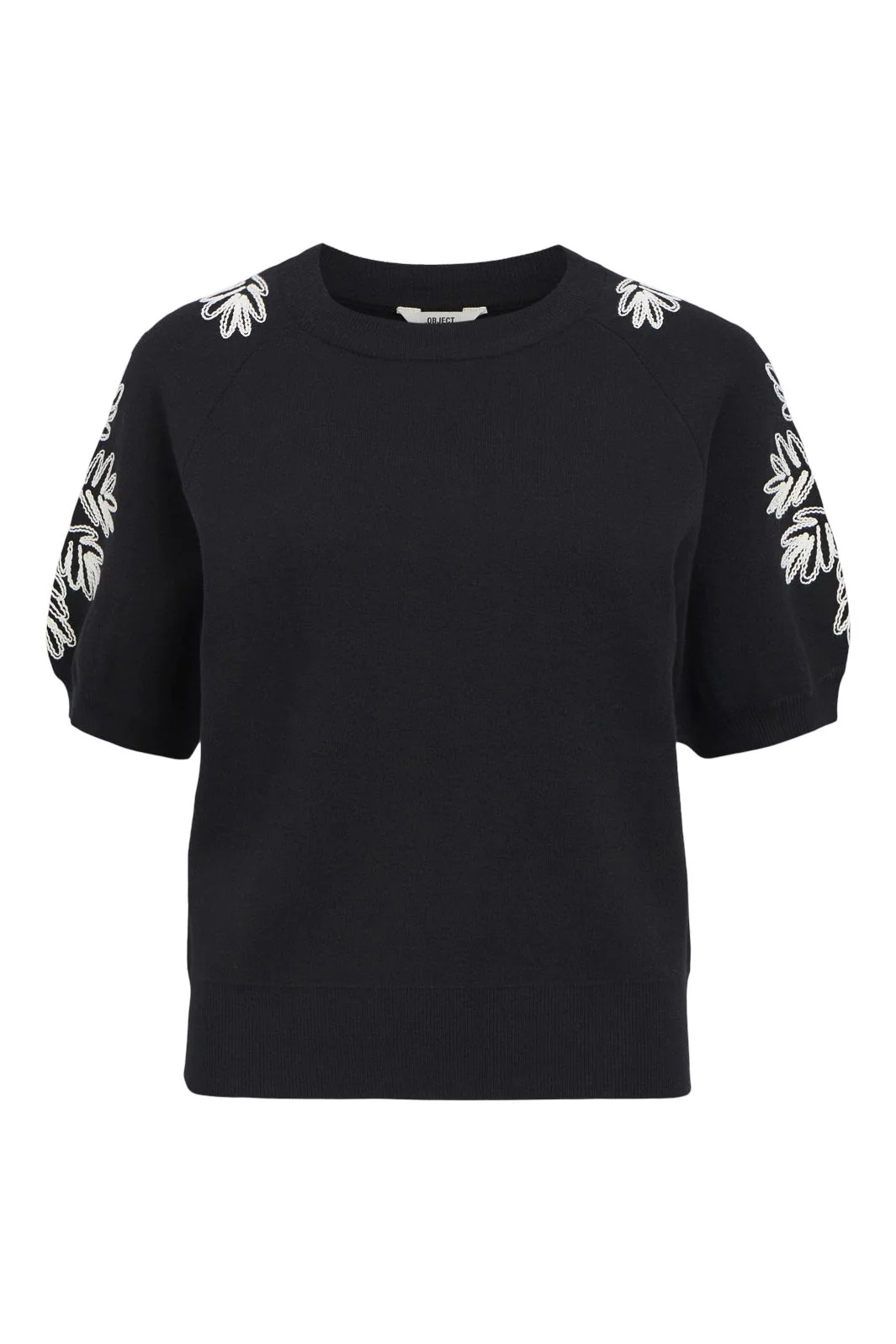 Object Objrashia Knit 2/4 Re Pullover 134 4567042 black white thread