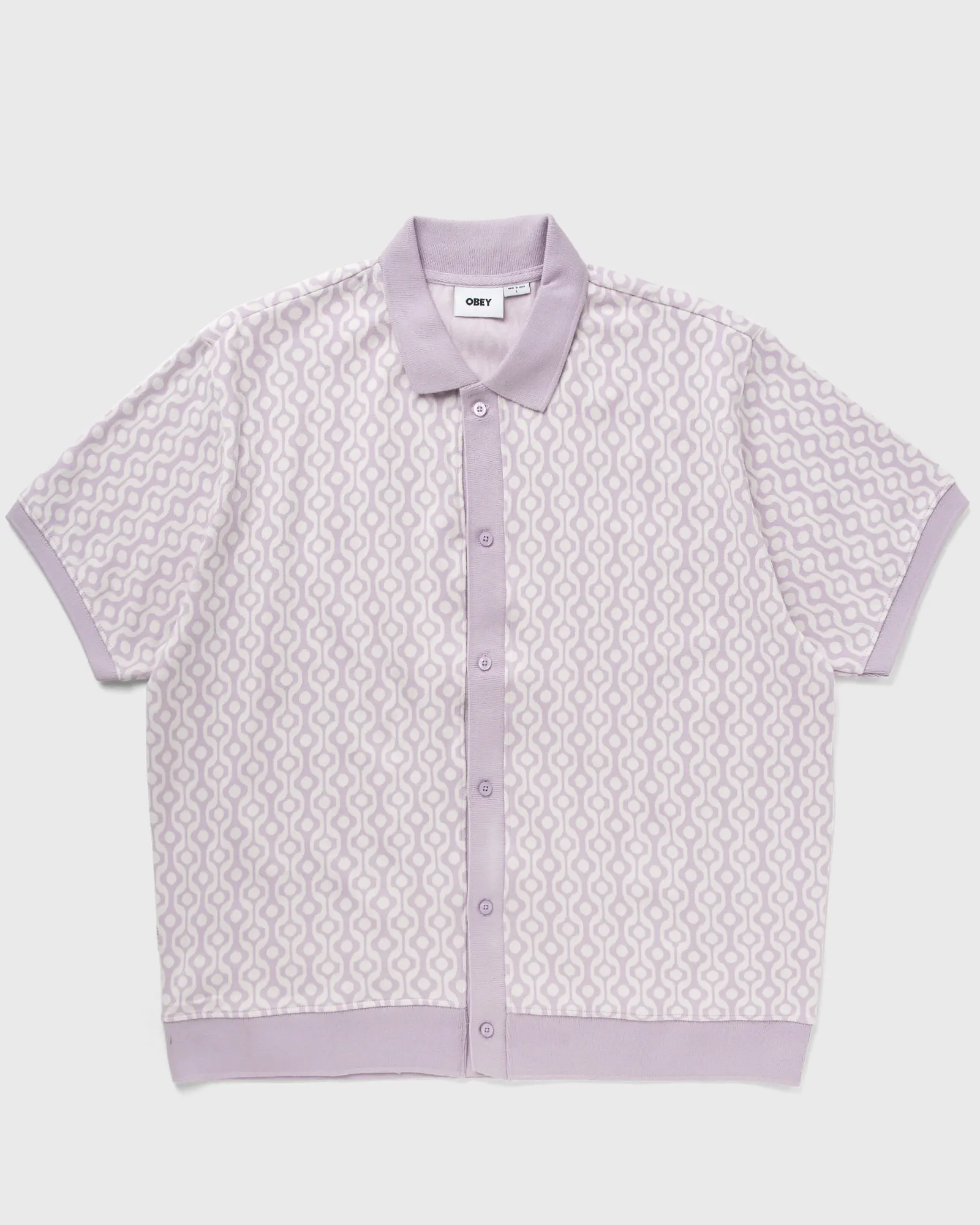 Obey Testament button front polo ss