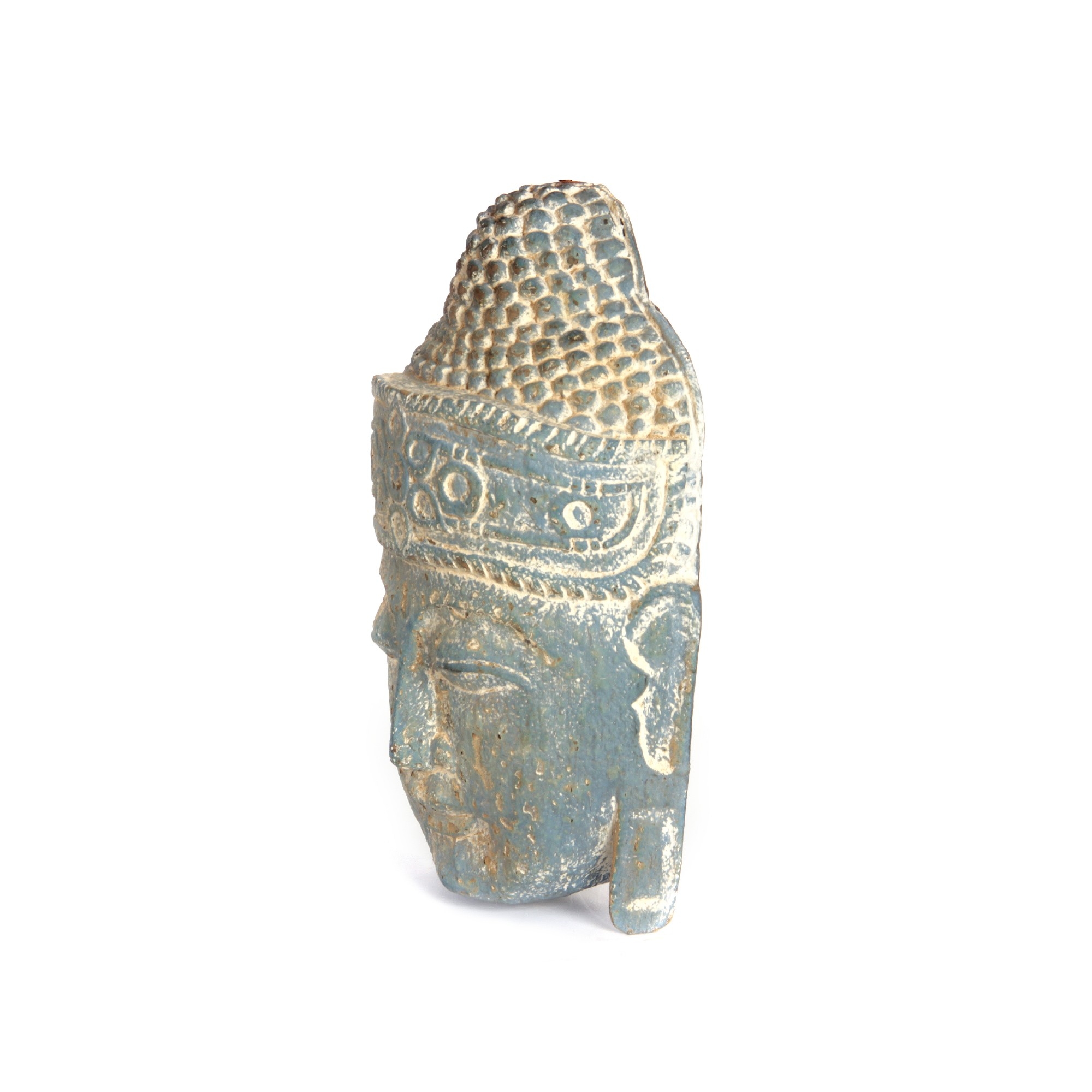Maske 'Buddha', blau, H 30 cm, B 20 cm, L 11 cm von fischer's lagerhaus