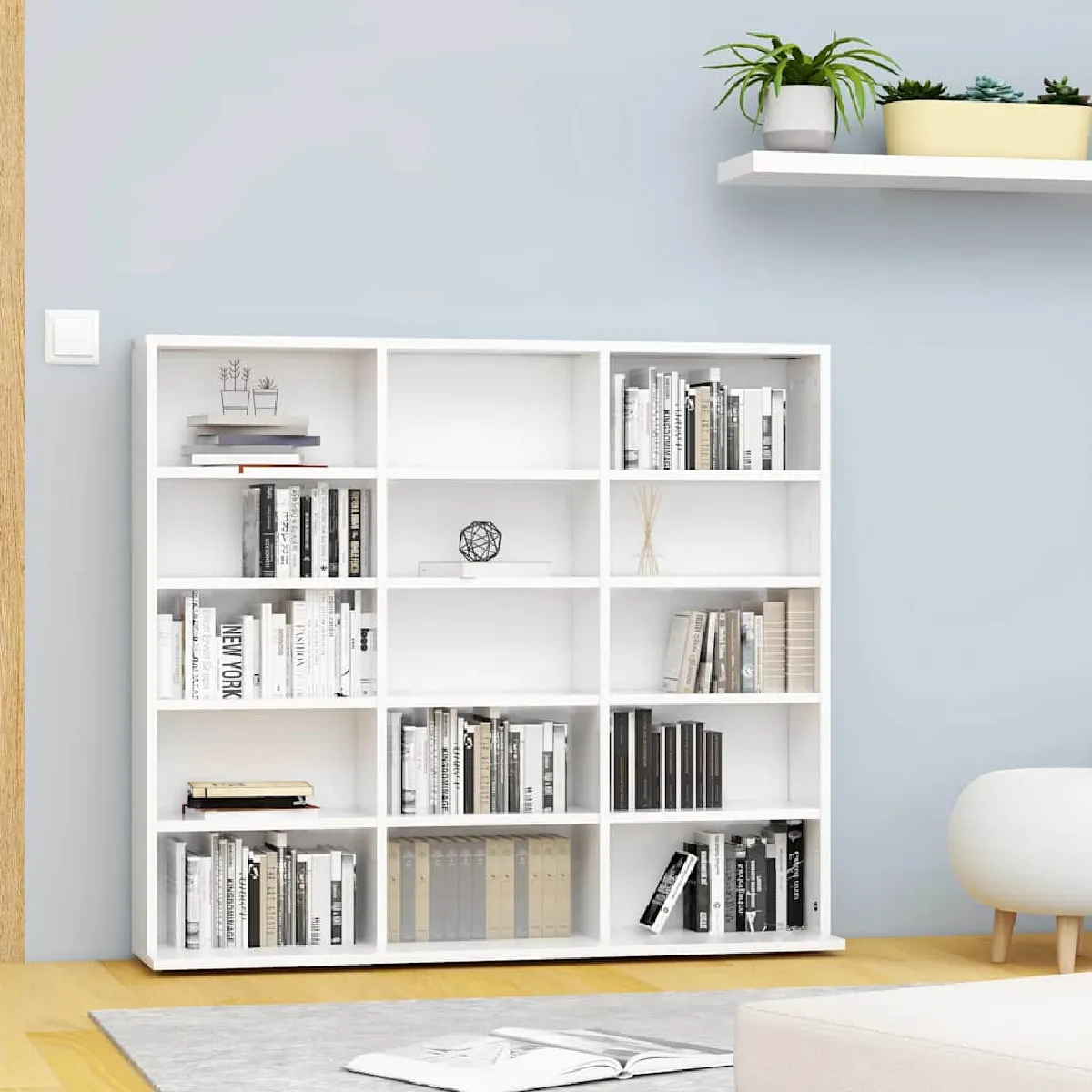 vidaXL Armoire à CD - Blanc