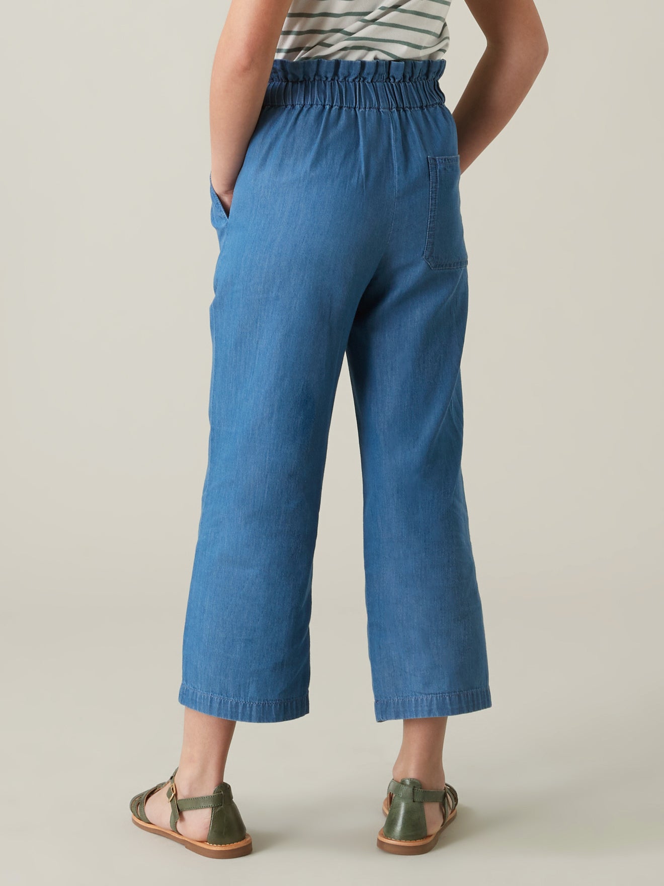 Pantalon large Fille en denim light