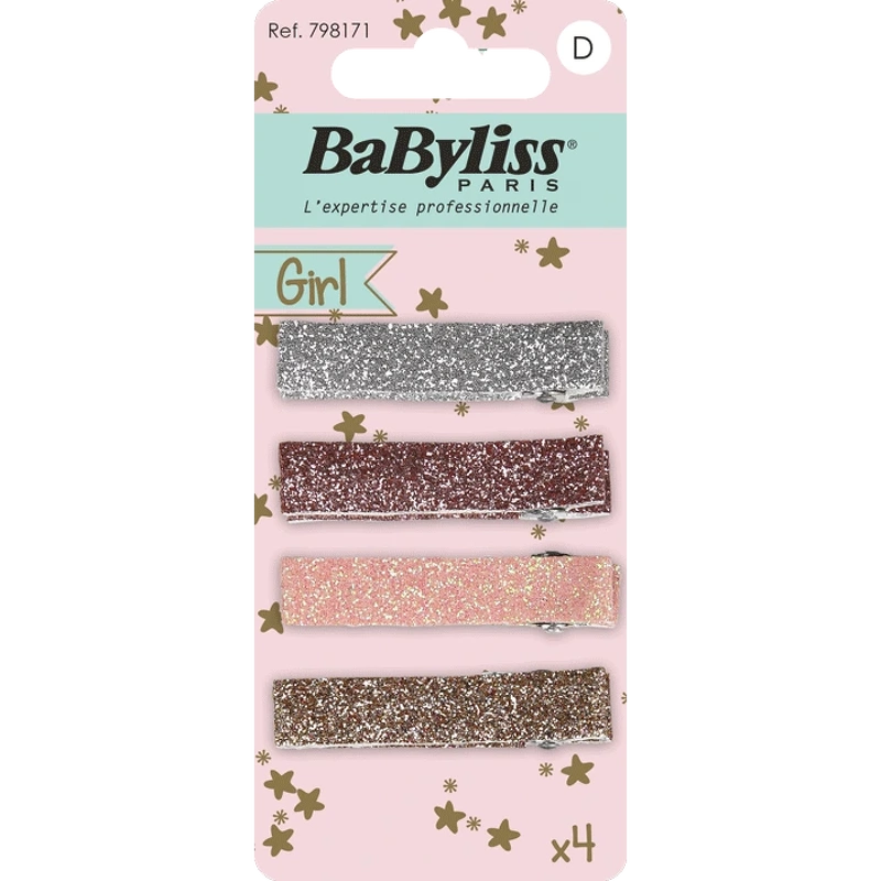 BaByliss KIDS Glitter Hair Grips (1717) 4 Pieces