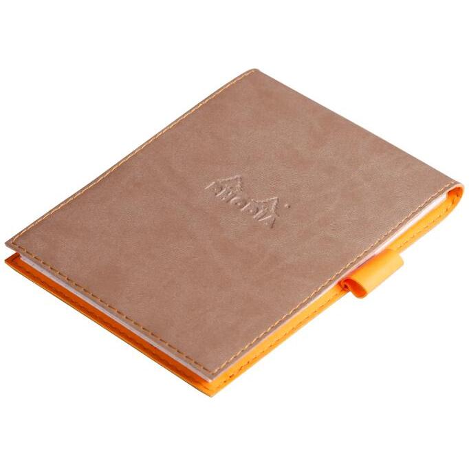 Rhodiarama porte-bloc avec porte-crayon + bloc N°12 petits carreaux 5x5 - Taupe