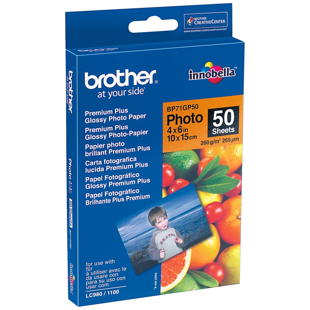 Brother fotopapir BP71GP50 10x15 cm (glanset)