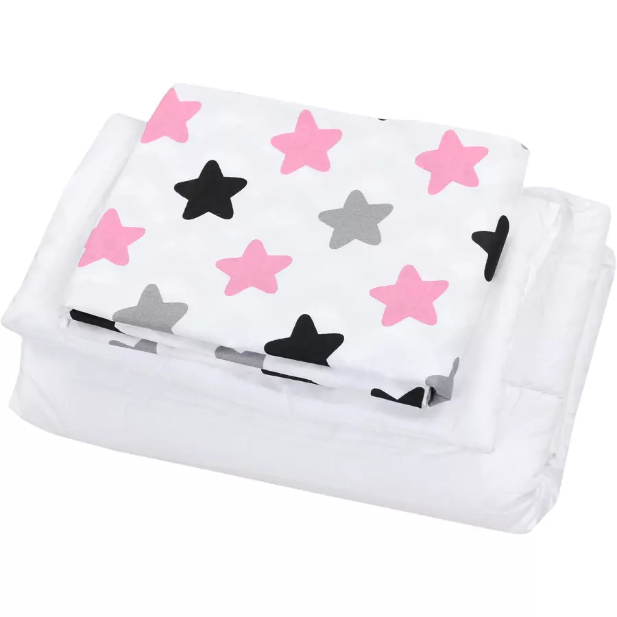 TupTam Unisex Baby Bettwäsche Wiegenset 4-teilig rosagrau